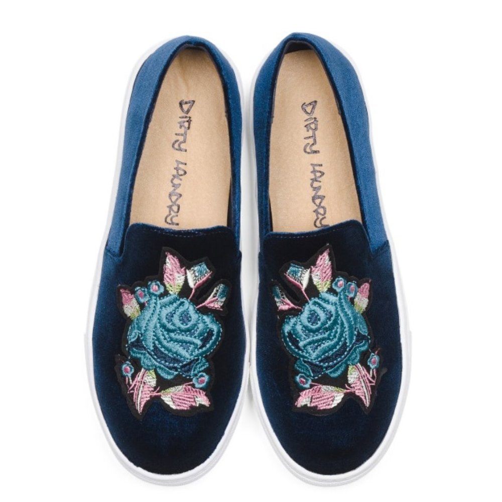 Dirty Laundry Embroidered Women's Slip-On Sneaker Loafer Shoe Various Size NEW